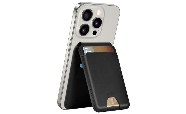 WIWU MW-005 Mag Wallet FM Apple-Certified Slim & Magnetic Functionality Connect to Find My Phone App Find Your Wallet - Black